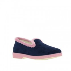 Pantoufle laine Femme Marine