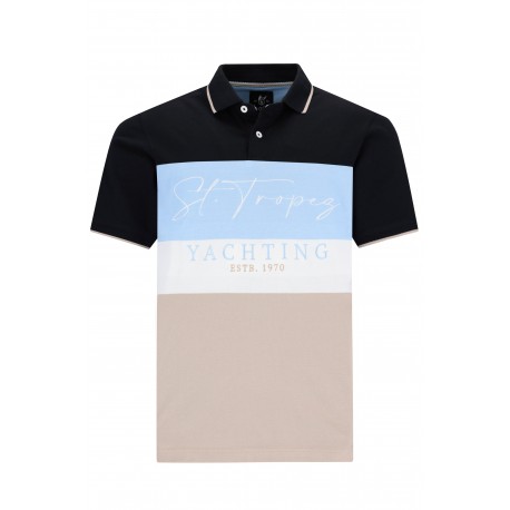 Polo Hajo Stay fresh - Beige Bleu