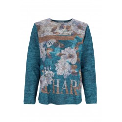 Pull Hajo "Joy Of Life" Fantaisie - Bleu Canard